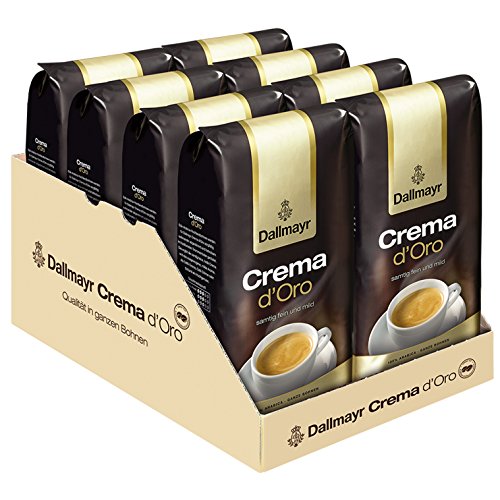 Dallmayr Crema d'Oro Kaffee, Bohnenkaffee, Röstkaffee, ganze Bohnen, Kaffeebohnen, 8 x 1000 g von Dallmayr