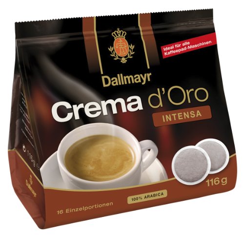 Dallmayr Crema d'oro Intensa Kaffe Pads 116g - 5er Karton (5 x 16 Pads) von Dallmayr