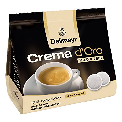 Dallmayr Kaffeepads Crema d Oro Mild & Fein, Arabica Kaffee Pad, Samtig, 16 Pads von Dallmayr