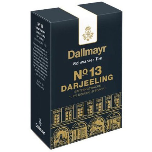 Dallmayr Schwarztee - Nr. 13 Darjeeling First Flush, Schwarzer Tee, Black Tea, Loser Tee, Ceylon Tee, Zart / Edel, 100 g von Dallmayr