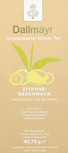 Dallmayr Tee Aufgussbeutel - Grüner Tee Zitrone, 1er Pack (1 x 43,75 g) von Dallmayr