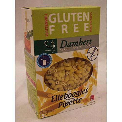 Damhert Nutrition Glutenfree Pasta Pipette 250g Packung (glutenfreie Bogennudeln) von Damhert