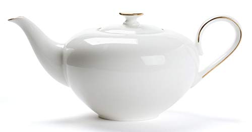 Dammann Freres - Porcelain teapot / Teekanne - CONCORDE - 1Lt - Golden border von Dammann