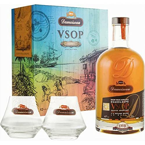 RHUM VIEUX AGRICOLE VSOP 70 CL GESCHENKBOX MIT GLÄSERN von Damoiseau