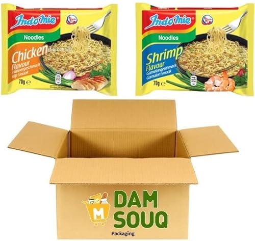 Damsouq® Instant Nudeln Mixpaket Indomie Huhn und Garnele (40x 70 Gram) von Damsouq