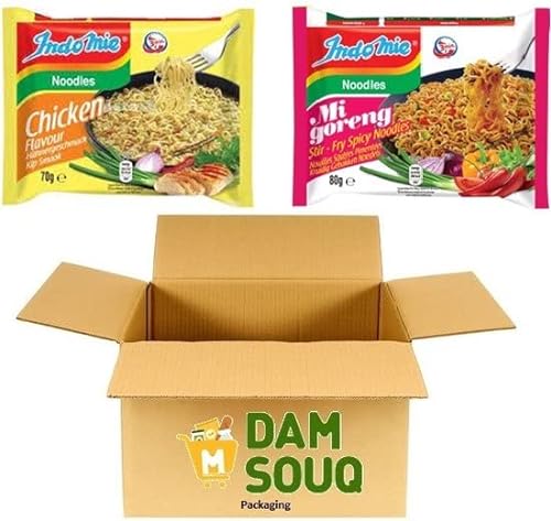 Damsouq® Instant Nudeln Mixpaket Indomie Huhn und Mi Goreng Scharf (40x 70 Gramm) von Damsouq