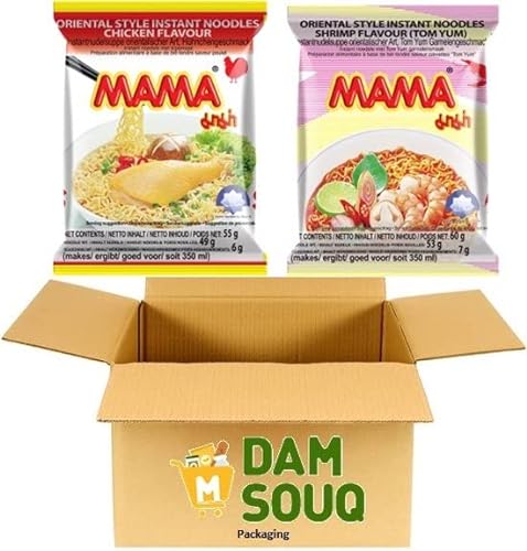 Damsouq® Instant Nudeln Mixpaket Mama Huhn und Garnele (30x 55 Gramm) von Damsouq