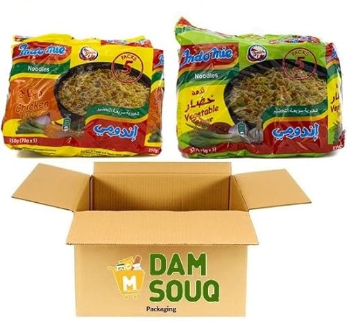 Damsouq® Instant Nudeln Mixpaket Original Indomie Rasa Huhn und Gemüse (40x 70 Gramm) von Damsouq