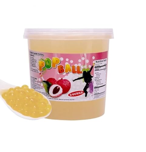 Damsouq® Pinshan Pop Balls (Bubble Tea Balls) - Litschi geschmack – 950 Gramm – Machen Sie Ihr eigenes Bubble Tea-Getränk! (Boba-Getränk) von Damsouq