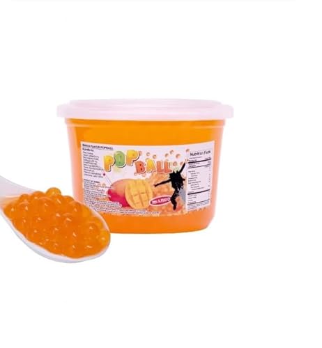Damsouq® Pinshan Pop Balls (Bubble Tea Balls) - Mango geschmack – 950 Gramm – Machen Sie Ihr eigenes Bubble Tea-Getränk! (Boba-Getränk) von Damsouq