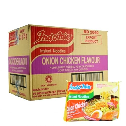 Indomie Instant Nudeln Noodles Zwiebel Huhn (40 x 75 Gramm) (aus INDONESIEN) von Damsouq