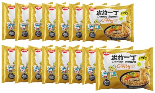 Multipackung Nissin Ramen Instant-Nudeln Noodles Demae Japanisches Curry (15 x 100 Gramm) von Damsouq