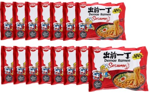 Damsouq Multipackung Nissin Ramen Instant-Nudeln Noodles Demae Sesam (15 x 100 Gramm) von Damsouq