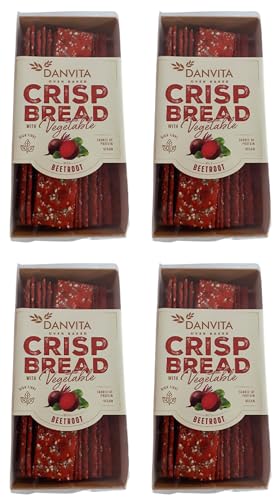 Danvita Crisp Bread Beetroot 4 x 130g Knusperbrotstangen mit Rote Beete von Danvita