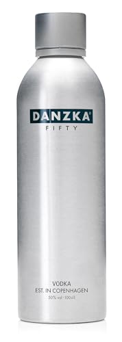 DANZKA EST. IN COPENHAGEN Fifty (1l) – Skandinavischer Premium Vodka – 6-fach destilliert mit 100 % vollem Getreidekorn – ideal für den Pur-Genuss und perfekt als Cocktail Basis – 50 % Vol. von Danzka