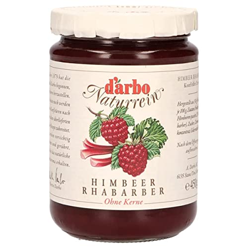 D'Arbo Naturrein Konfitüre Himbeer-Rhabarber 450 g D'Arbo Naturrein Konfitüre Himbeer-Rhabarber 450 g von Darbo