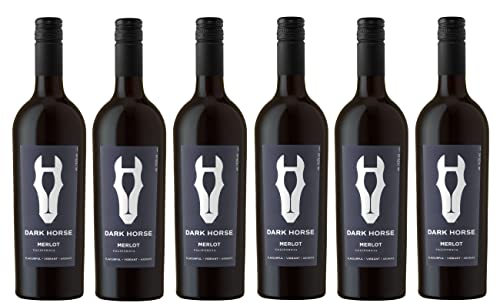 6x 0,75l - Dark Horse - Merlot - Kalifornien - Rotwein trocken von Dark Horse