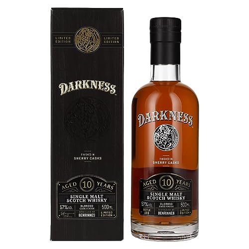 Darkness Benrinnes 10 Years Old Single Malt Scotch Whisky OLOROSO CASK 57Prozent Vol. 0,5l in Geschenkbox von Darkness!