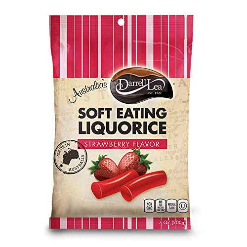 Darrell Lea, Soft Eating Liquorice - Strawberry Flavour 200 Gram - Pack of 4 von Darrell Lea