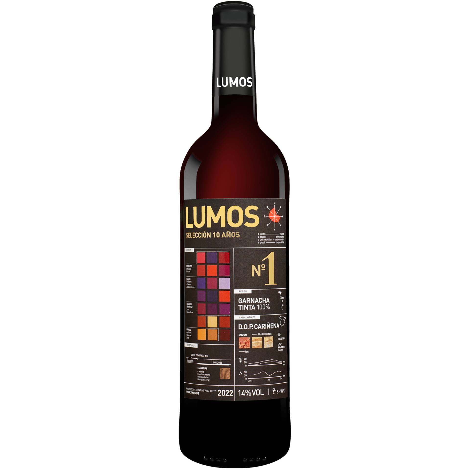 LUMOS No.1 Garnacha 2022  0.75L 14% Vol. Rotwein Trocken aus Spanien von Das Lumos-Projekt