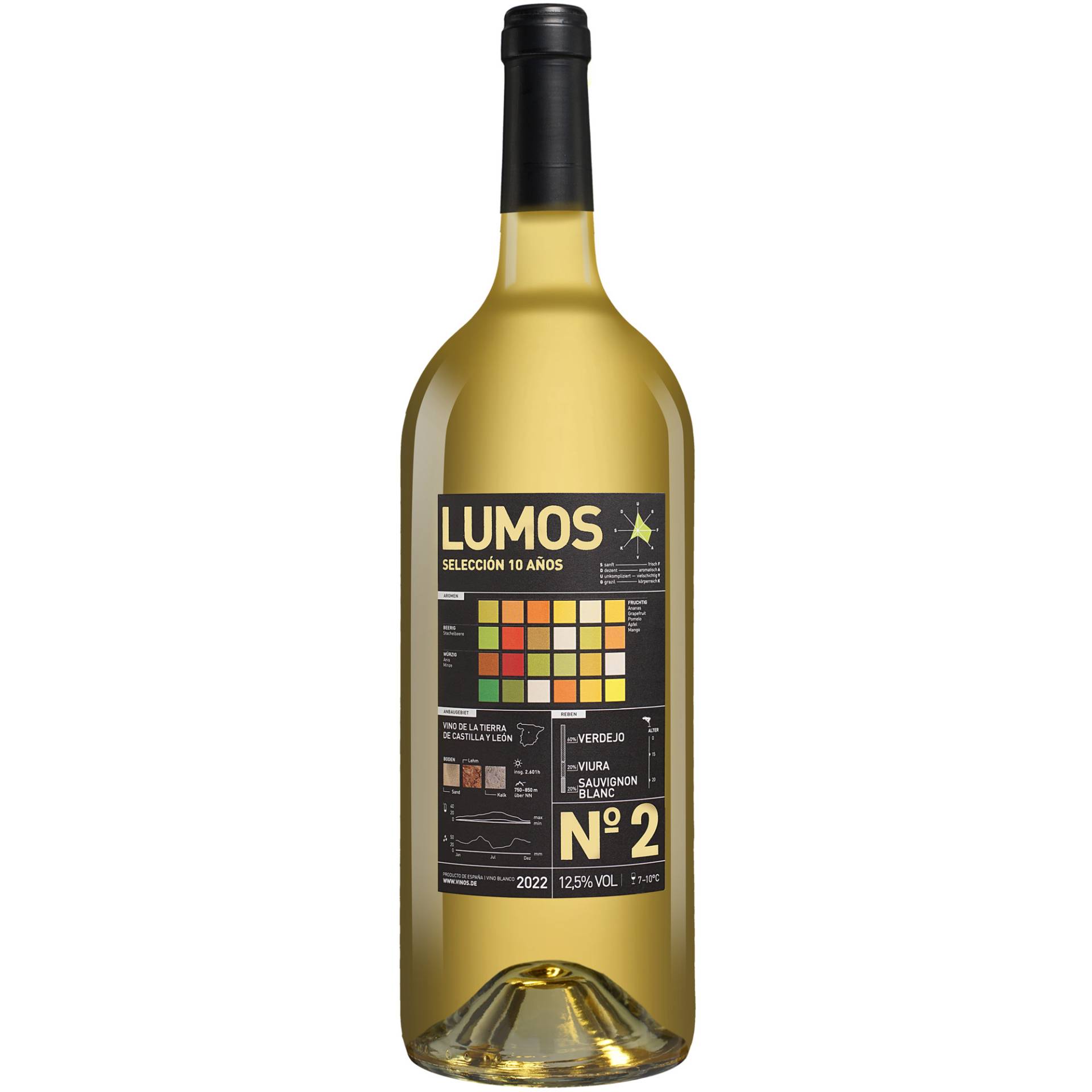 LUMOS No.2 Blanco - 1,5 L. Magnum 2022  1.5L 12.5% Vol. Weißwein Trocken aus Spanien