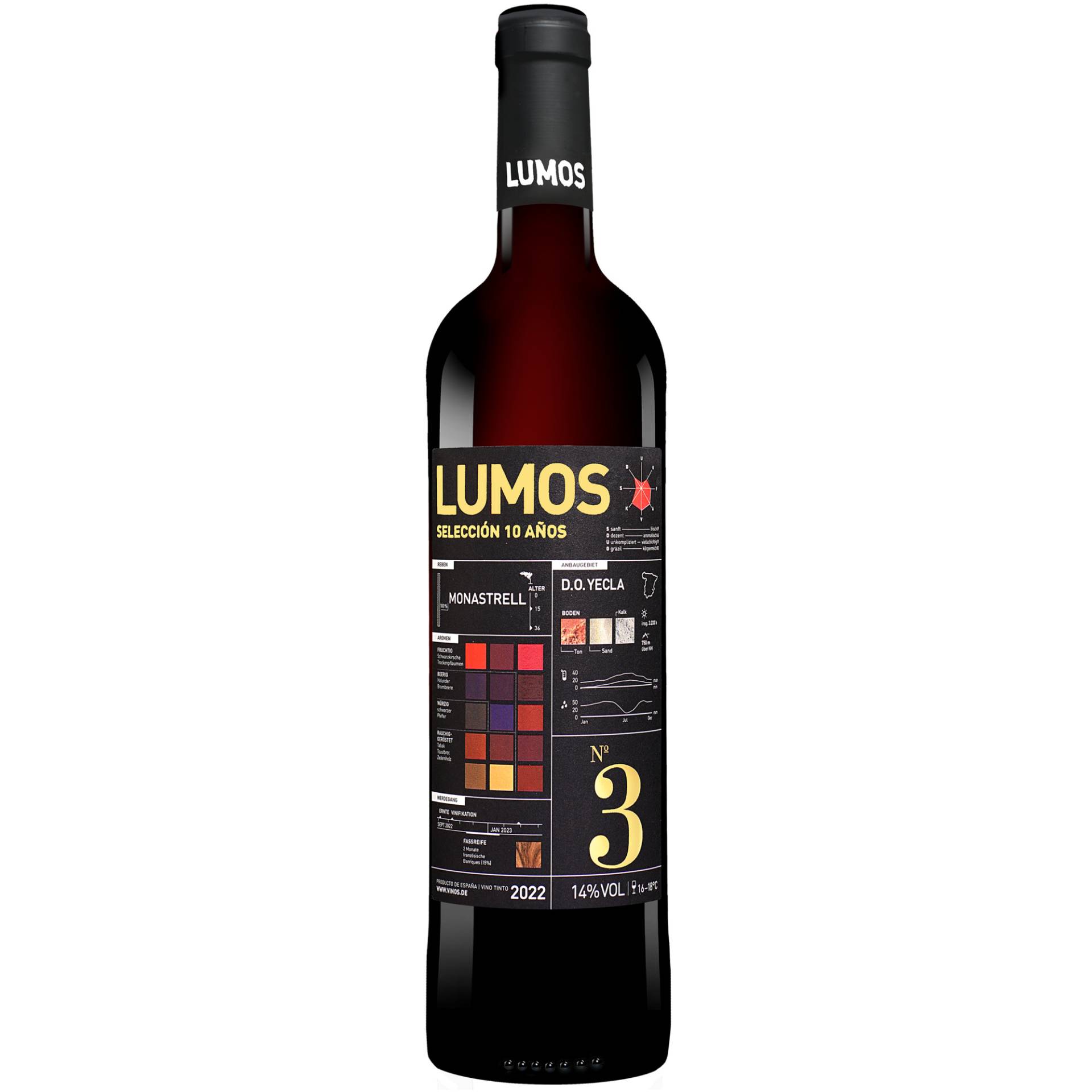 LUMOS No.3 Monastrell 2022  0.75L 14% Vol. Rotwein Trocken aus Spanien von Das Lumos-Projekt