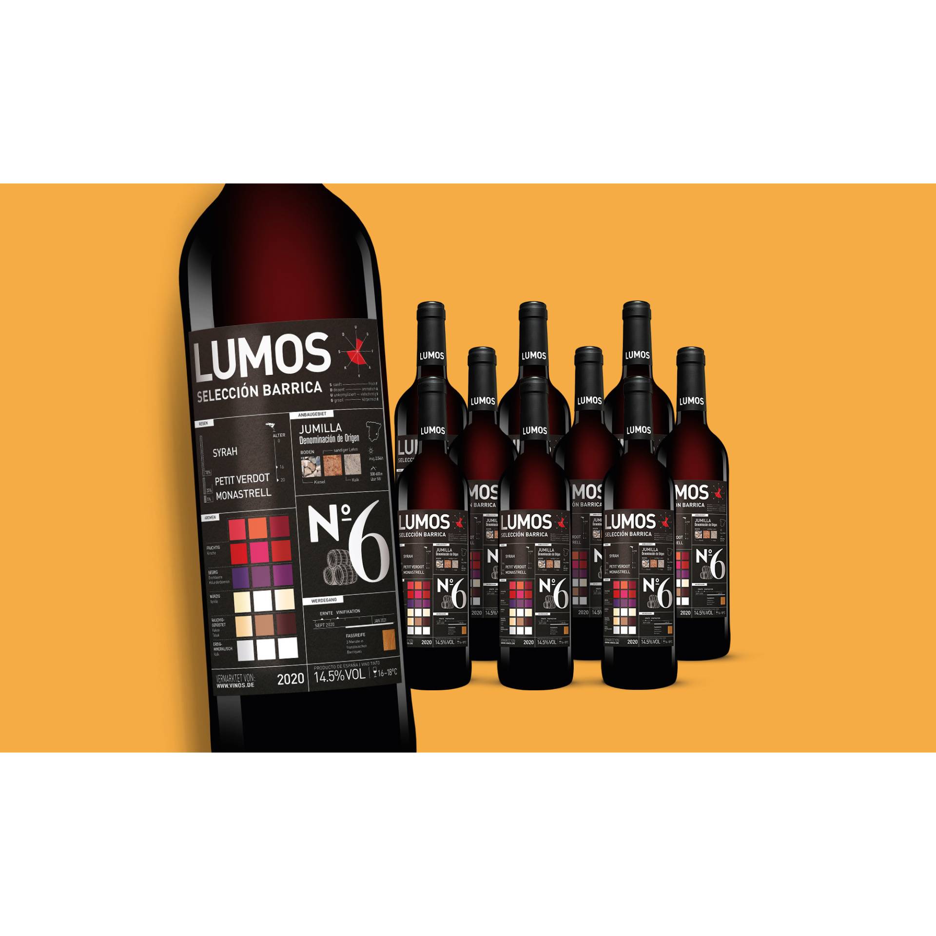 LUMOS No.6 Selección Barrica 2020  7.5L 14.5% Vol. Weinpaket aus Spanien von Das Lumos-Projekt