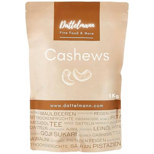 Cashewkerne Bruch 1kg – 100% Naturbelassen & Vegan – Zum Backen, Kochen & Snacken | DATTELMANN® von Dattelmann Fine Food & More