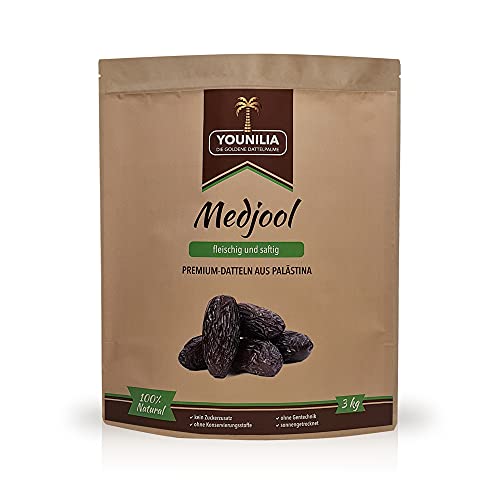Medjool 3 kg I Die saftige-fleischige Ausführung der Medjoul Datteln aus Palästina I Premium-Datteln I Ohne Konservierungsstoffe I Vegan I Sonnengetrocknete Datteln Medjool 3 kg I Die saftige-fleischige Ausführung der Medjoul Datteln aus Palästina I Premium-Datteln I Ohne Konservierungsstoffe I Vegan I Sonnengetrocknete Datteln von Datteln
