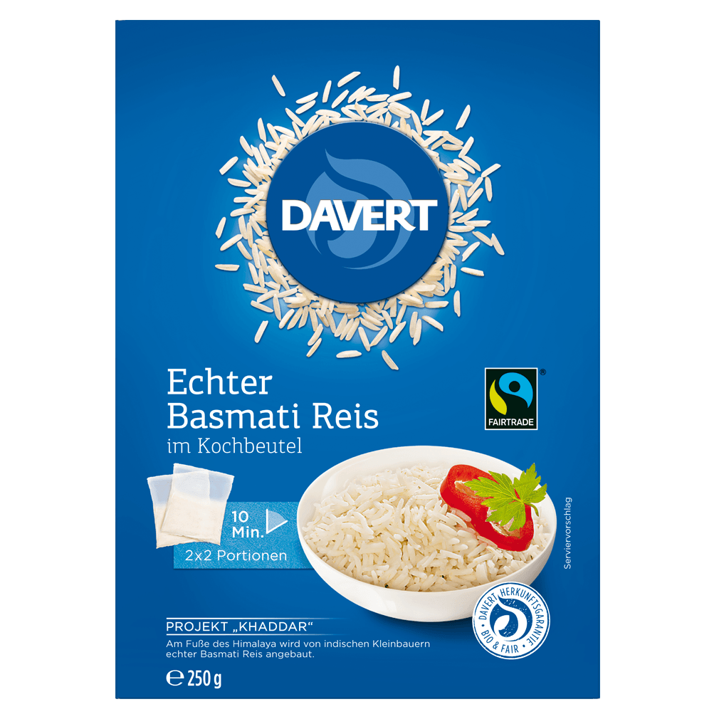 Bio Basmati Reis Kochbeutel Bio Basmati Reis Kochbeutel von Davert