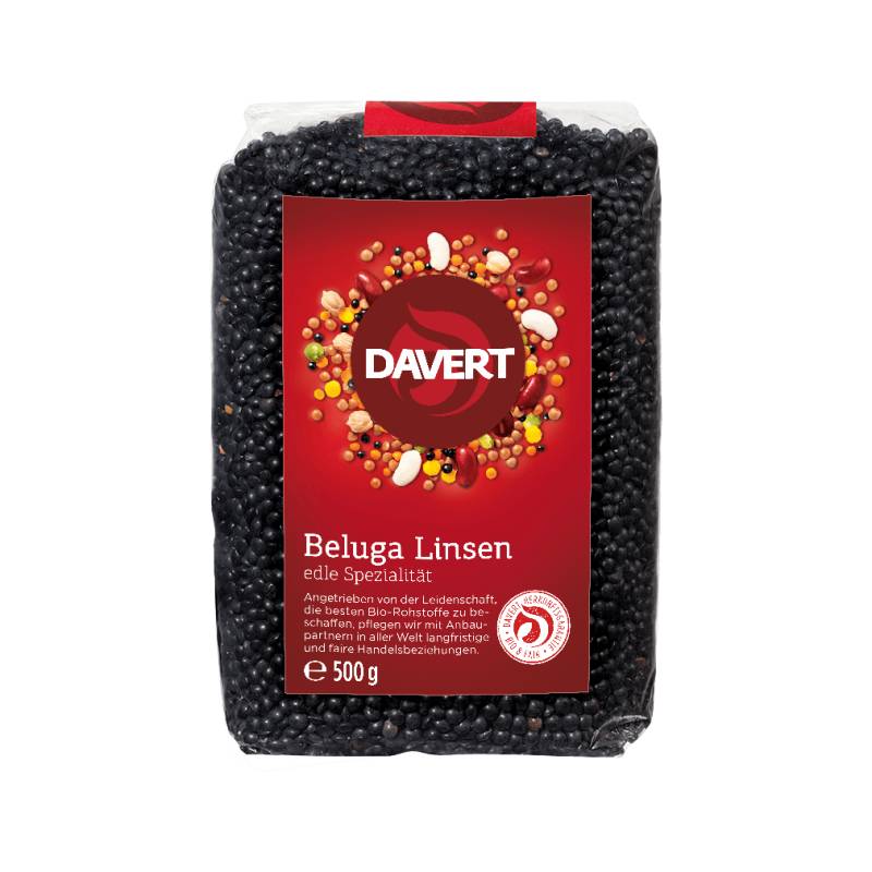 Bio Beluga Linsen, schwarz von Davert