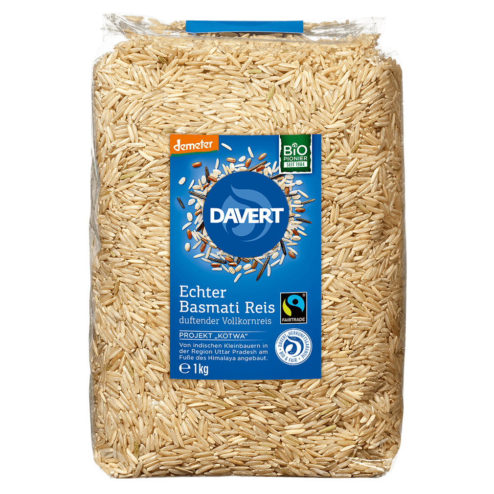 Bio Echter Basmati Vollkornreis, 1kg Bio Echter Basmati Vollkornreis, 1kg von Davert