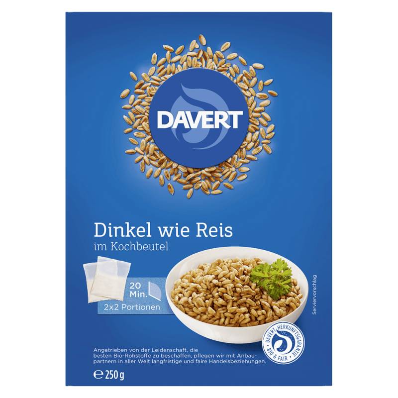 Bio Zart Dinkel im Kochbeutel von Davert