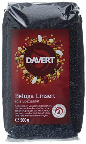Davert Beluga Linsen schwarz, 2er Pack (2 x 500 g) - Bio von Davert