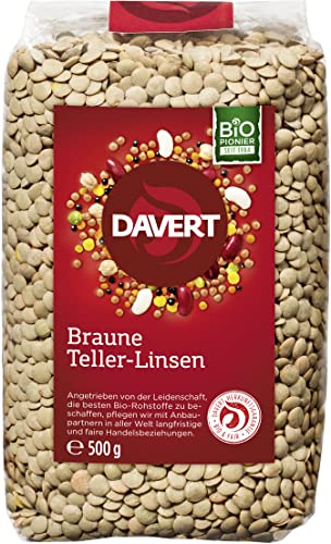 Davert Bio Braune Teller-Linsen (6 x 500 gr) von Davert