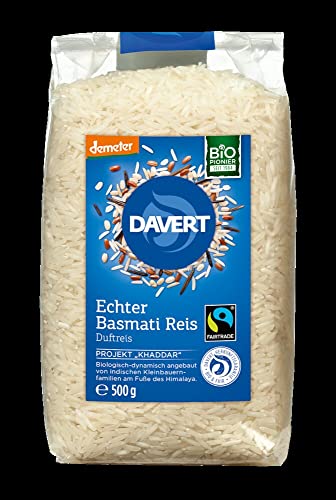 Davert Bio demeter Echter Basmati Reis weiß Fairtrade (6 x 500 gr) von Davert