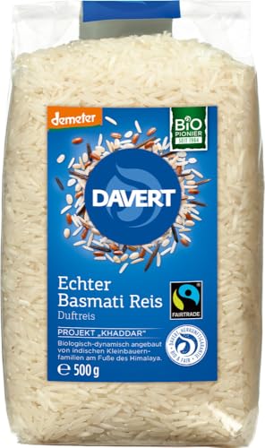 Davert Bio demeter Echter Basmati Reis weiß Fairtrade (6 x 500 gr) von Davert