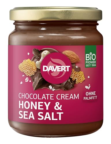 Davert Chocolate Cream Honey & Sea Salt 250g im 5er Pack – Schoko-Nuss Aufstrich mit Honig und Salz, natürlich ohne Palmfett – 100% Davert Bio-Qualität (5 x 250g) von Davert