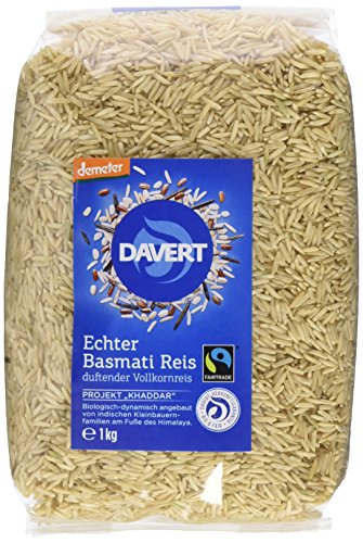 Davert Echter Basmati Reis braun, 2er Pack (2x 1 kg) - Bio von Davert