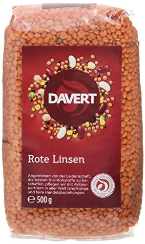 Davert Ganze Rote Linsen, 4er Pack (4 x 500 g) - Bio von Davert