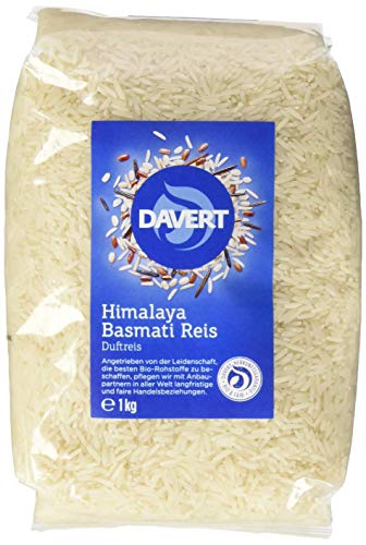 Davert Himalaya Basmati Reis, weiß, 1er Pack (1 x 1 kg) - Bio von Davert