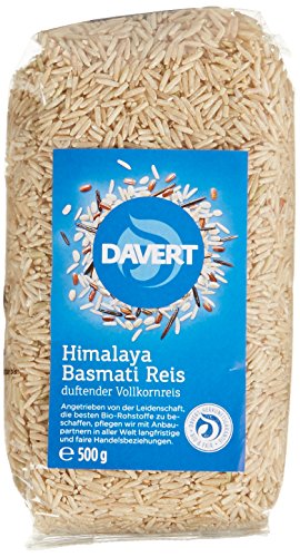 Davert Himalaya Basmati Reis braun, 4er Pack (4 x 500 g) - Bio von Davert