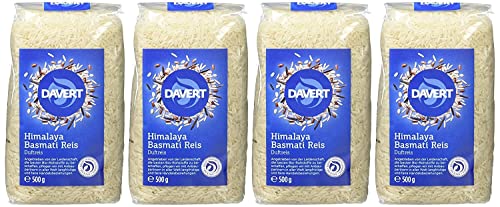 Davert Himalaya Basmati Reis weiß, 4er Pack (4 x 500 g) - Bio von Davert
