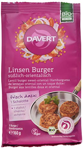 Davert Linsen-Curry Burger, 6er Pack (6 x 160 g) von Davert