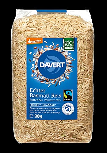 Davert Bio demeter Echter Basmati Reis Vollkornreis Fairtrade 500g (6 x 500 gr) von Davert