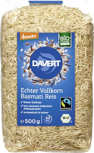 Davert Bio demeter Echter Basmati Reis Vollkornreis Fairtrade 500g (6 x 500 gr) von Davert