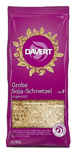 Davert Grobe Soja-Schnetzel 150g – Ungewürzte vegetarische Alternative für Gyros-Gerichte und Geschnetzeltes – 100% Davert Bio-Qualität (1 x 150g) von Davert