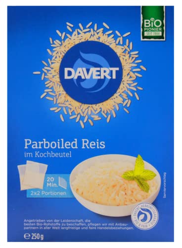 Davert Parboiled Reis im Kochbeutel, 6er Pack (6 x 250 g) - Bio von Davert