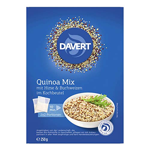 Davert - Quinoa Mix Hirse Buchweizen im Kochbeutel - 250 g - 6er Pack von Davert
