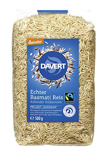 Davert - demeter Echter Basmati Reis Vollkornreis Fairtrade - 500 g - 8er Pack von Davert